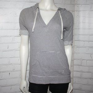 🖤🤍 Andrew Marc · Striped Hoodie Tee · Size XS
